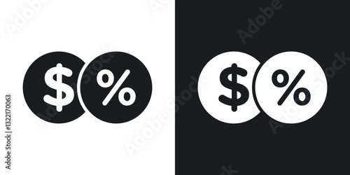 Commission icons in solid black and white collection