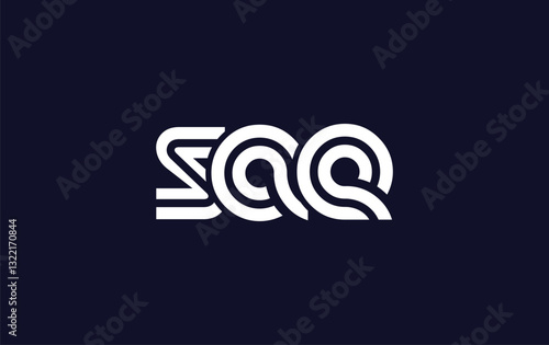 SAE Creative Unique Modern Letter Logo Design. Stylized logo featuring a unique letter design, presenting abstract minimalist aesthetics and modern appeal.
