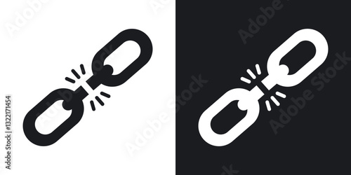 Broken link icons in solid black and white collection