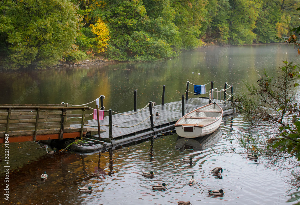 Fototapeta premium boat on the river