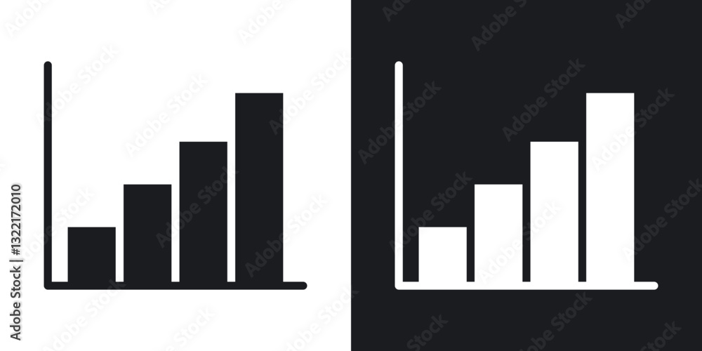 Bar diagram icons in solid black and white collection Bar diagram icons in solid black and white collection