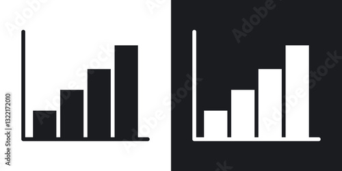 Bar diagram icons in solid black and white collection