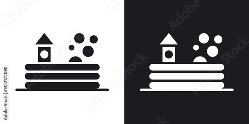 Ball pit icons in solid black and white collection