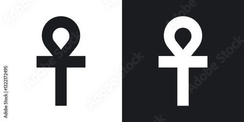 Ankh icons in solid black and white collection