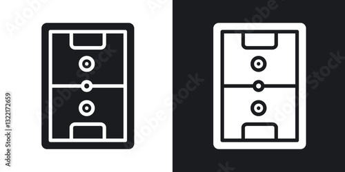 Air hockey icons in solid black and white collection