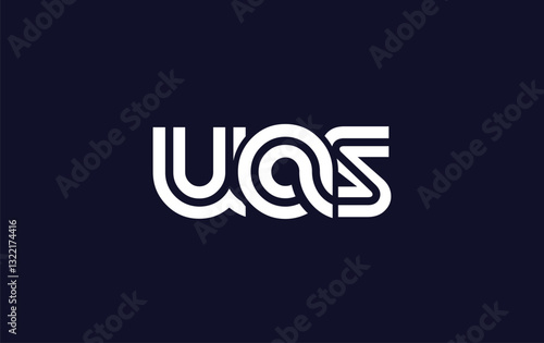 UAS Creative Unique Modern Letter Logo Design. Stylized logo featuring a unique letter design, presenting abstract minimalist aesthetics and modern appeal.