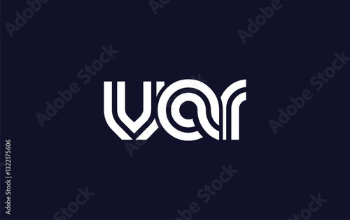 VAR Creative Unique Modern Letter Logo Design. Stylized logo featuring a unique letter design, presenting abstract minimalist aesthetics and modern appeal.