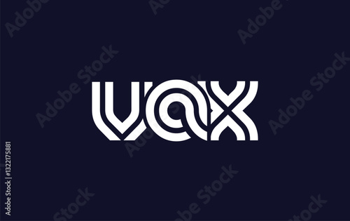 VAX Creative Unique Modern Letter Logo Design. Stylized logo featuring a unique letter design, presenting abstract minimalist aesthetics and modern appeal.
