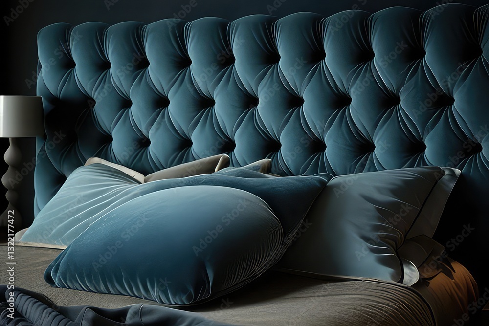 Obraz premium the velvet headboard creates a sense of luxury bed