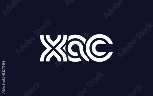 XAC Creative Unique Modern Letter Logo Design. Stylized logo featuring a unique letter design, presenting abstract minimalist aesthetics and modern appeal.