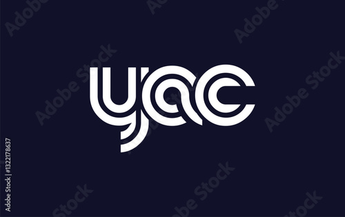 YAC Creative Unique Modern Letter Logo Design. Stylized logo featuring a unique letter design, presenting abstract minimalist aesthetics and modern appeal.