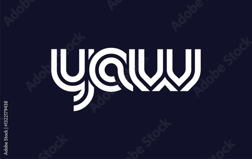 YAW Creative Unique Modern Letter Logo Design. Stylized logo featuring a unique letter design, presenting abstract minimalist aesthetics and modern appeal.