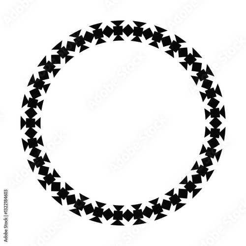 Circle border frame rounded design vector illustration in minimal modern simple isolated doodle design decorative element