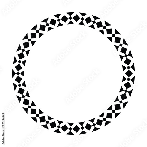 Circle border frame rounded design vector illustration in minimal modern simple isolated doodle design decorative element