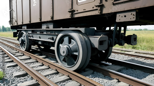 bogie of a freight car on railway track
