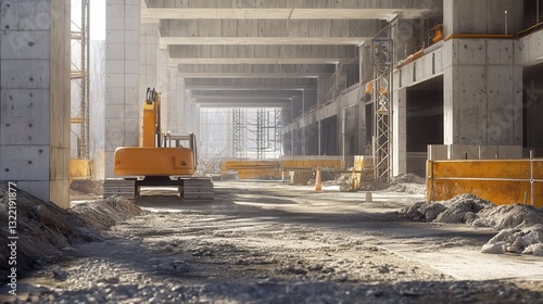 preparatory work on the construction site for the construction of an industrial building
