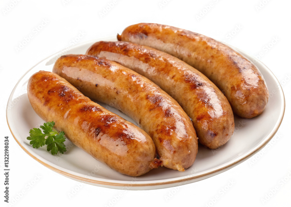 Grilling savory sausages isolated on a transparent background. Grilling savory sausages isolated on a transparent background.
