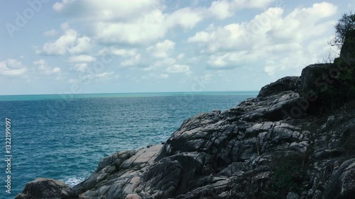 View from a rocky hill to the Gulf of Thailand