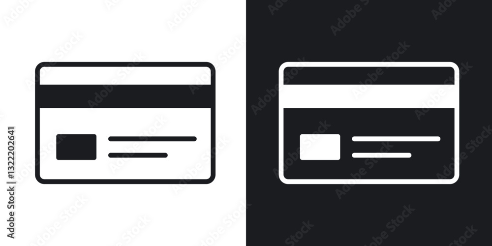 ATM card icons in solid black and white collection ATM card icons in solid black and white collection