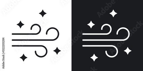 Clean air icons in solid black and white collection