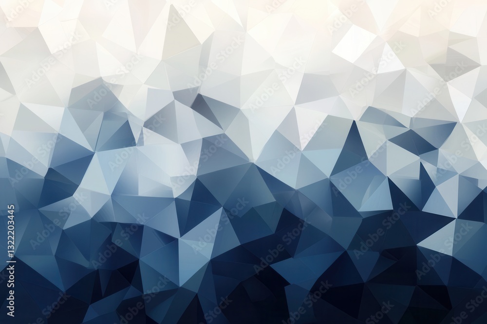 Fototapeta premium Geometric design in shades of navy blue, gray, and white symbolizing stability and governance with balanced layout for text placement