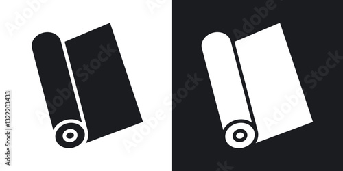 Construction film roll icons in solid black and white collection