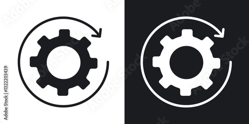 Continuous changes icons in solid black and white collection