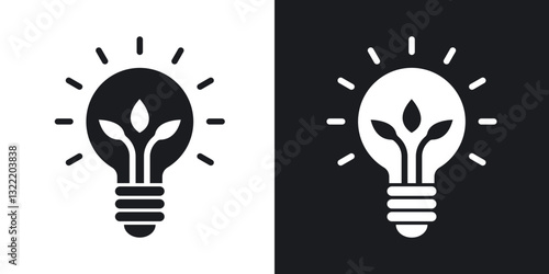 ECO Energy icons in solid black and white collection