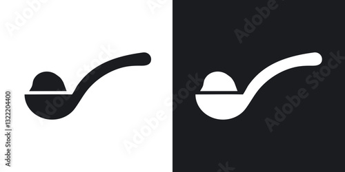 Full spoon icons in solid black and white collection