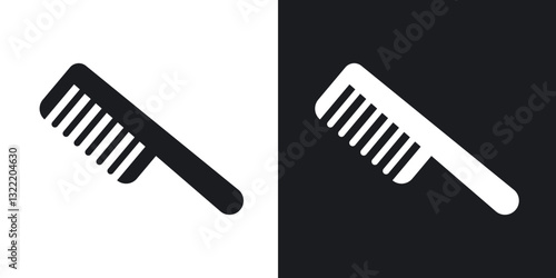 Hair brush icons in solid black and white collection