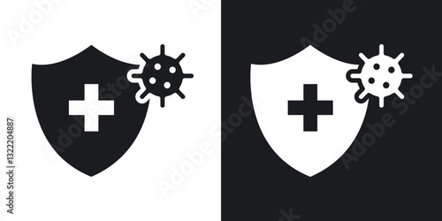 Immunity icons in solid black and white collection