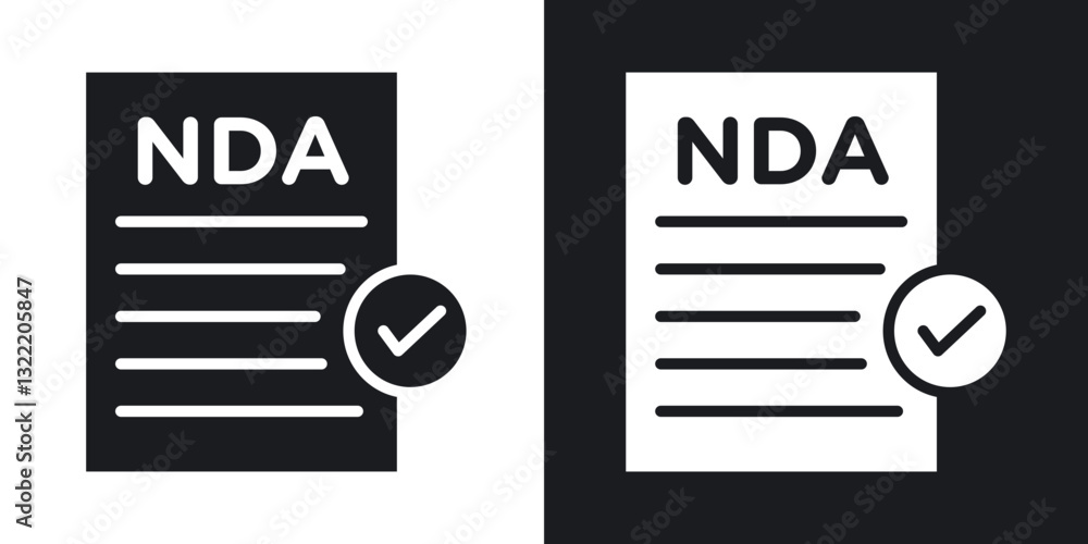 NDA icons in solid black and white collection NDA icons in solid black and white collection