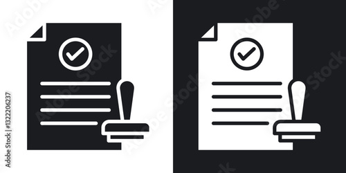 Permit icons in solid black and white collection