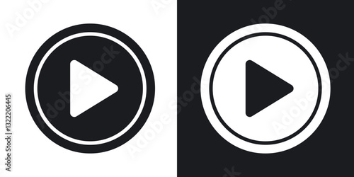 Play icons in solid black and white collection