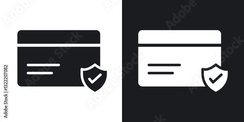 Secure payment icons in solid black and white collection