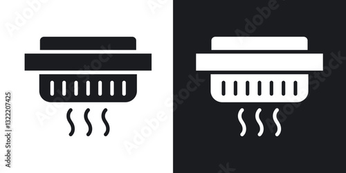 Smoke detector icons in solid black and white collection