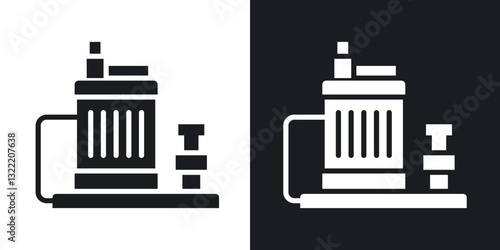 Sump pump icons in solid black and white collection