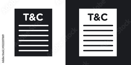 Terms and Conditions icons in solid black and white collection