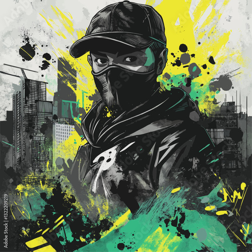 grunge background with graffiti T-shirt Design