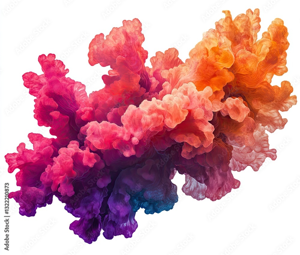 Fototapeta premium Abstract vibrant ink explosion. A colorful mix of hues swirling and blending in a dynamic display