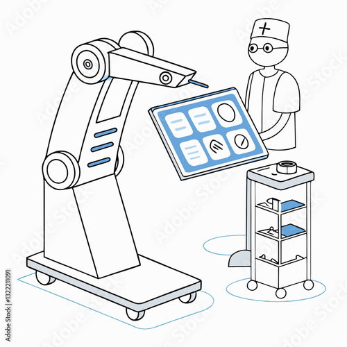 A robotic assistant with an intuitive touch-screen control panel for surgeons.
