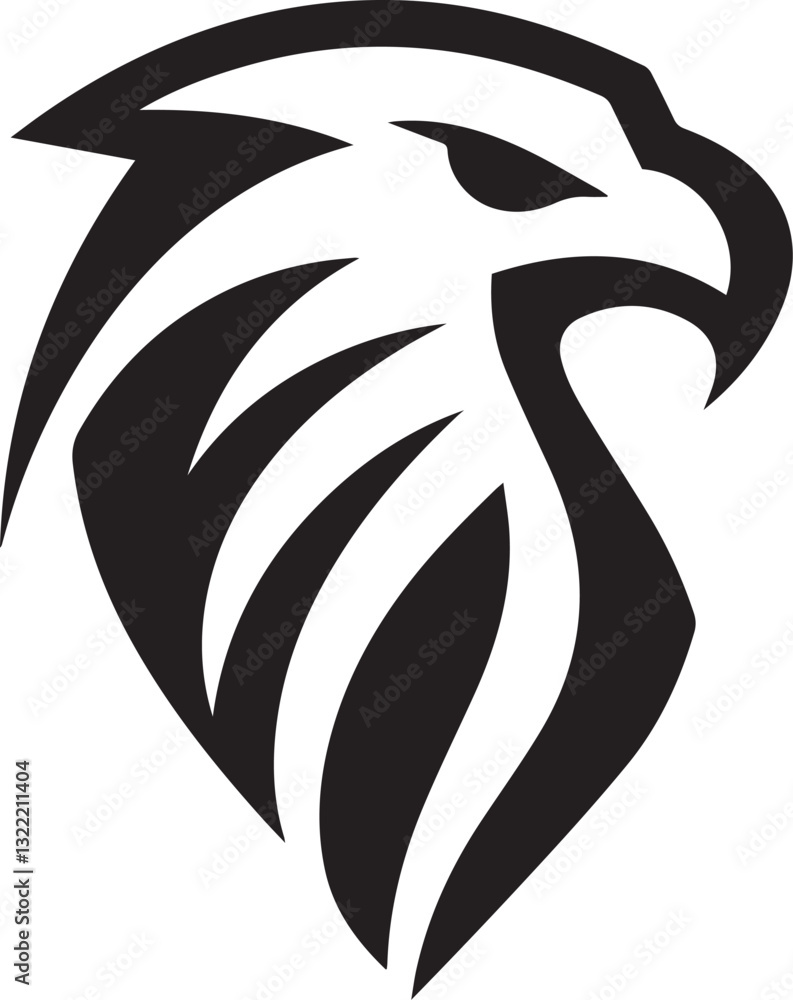 Obraz premium Vector Eagle Silhouette Black and White