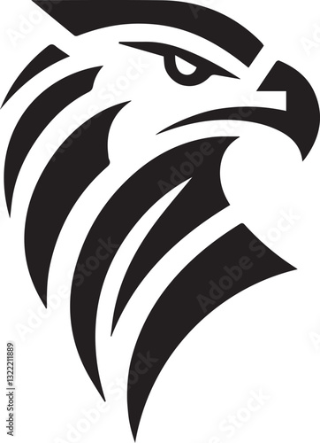 Vector Eagle Silhouette Black and White

