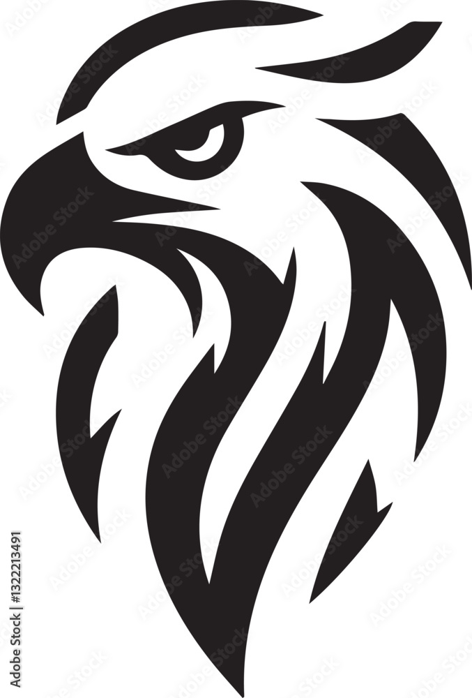Fototapeta premium Vector Eagle Silhouette Black and White