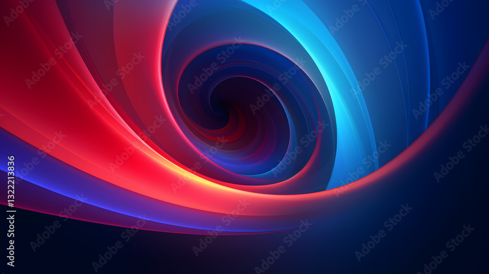 Obraz premium A spiral with red, blue, and yellow colors