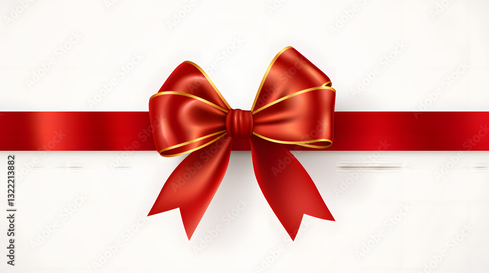 A red ribbon with gold trim A red ribbon with gold trim
