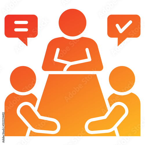Meeting Glyph Gradient Icon