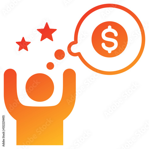 Expectation Glyph Gradient Icon