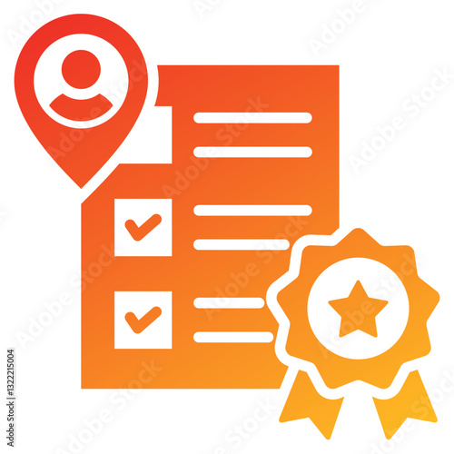 Qualification Glyph Gradient Icon