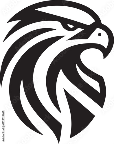 Vector Eagle Silhouette Black and White

